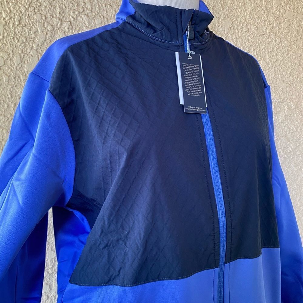 NEW Original Penguin Men's Textured Color-Block Long Sleeve Track Jacket M NWT
